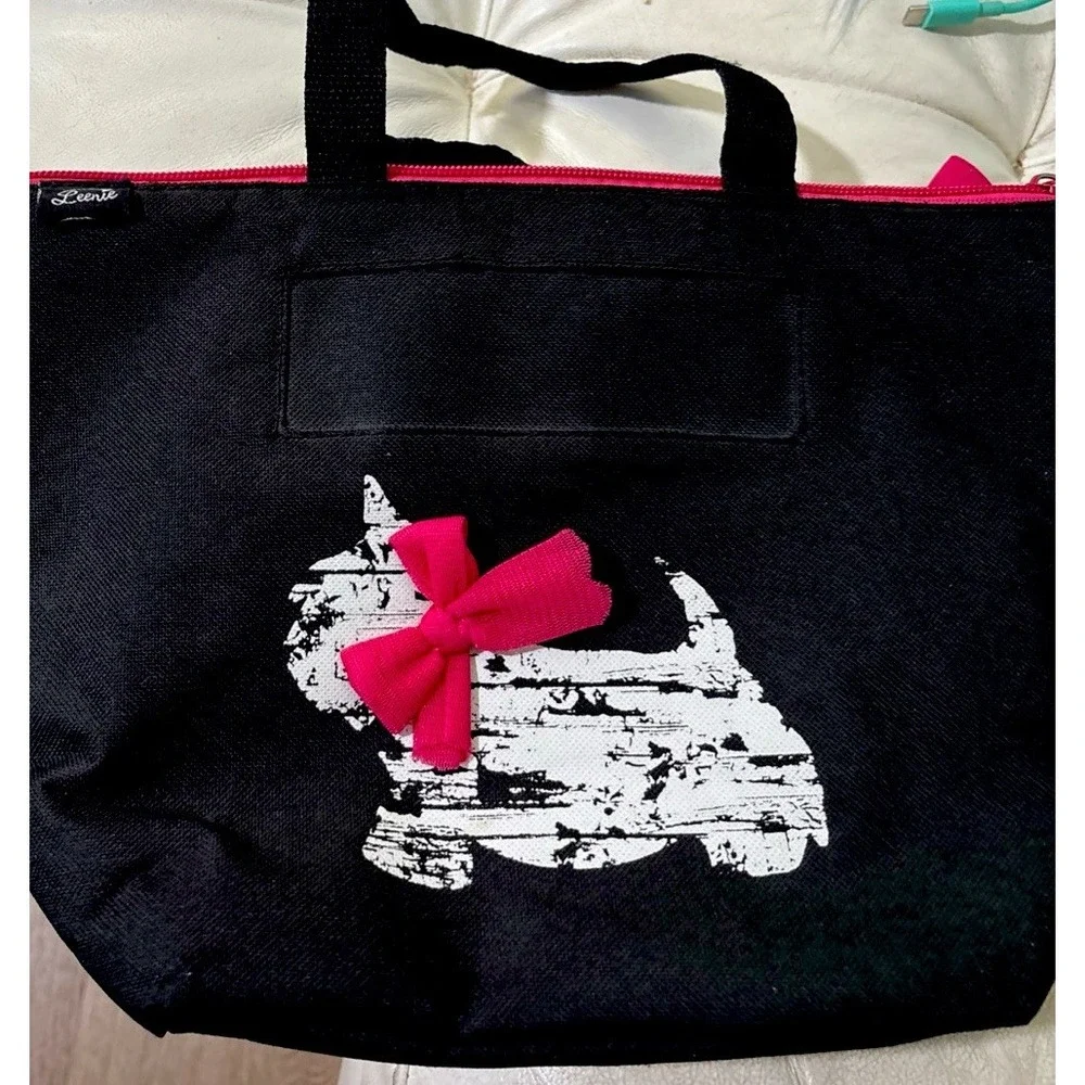 Insulated Lunch Bag With Scottie Dog Print With Handles Leenie Scottish